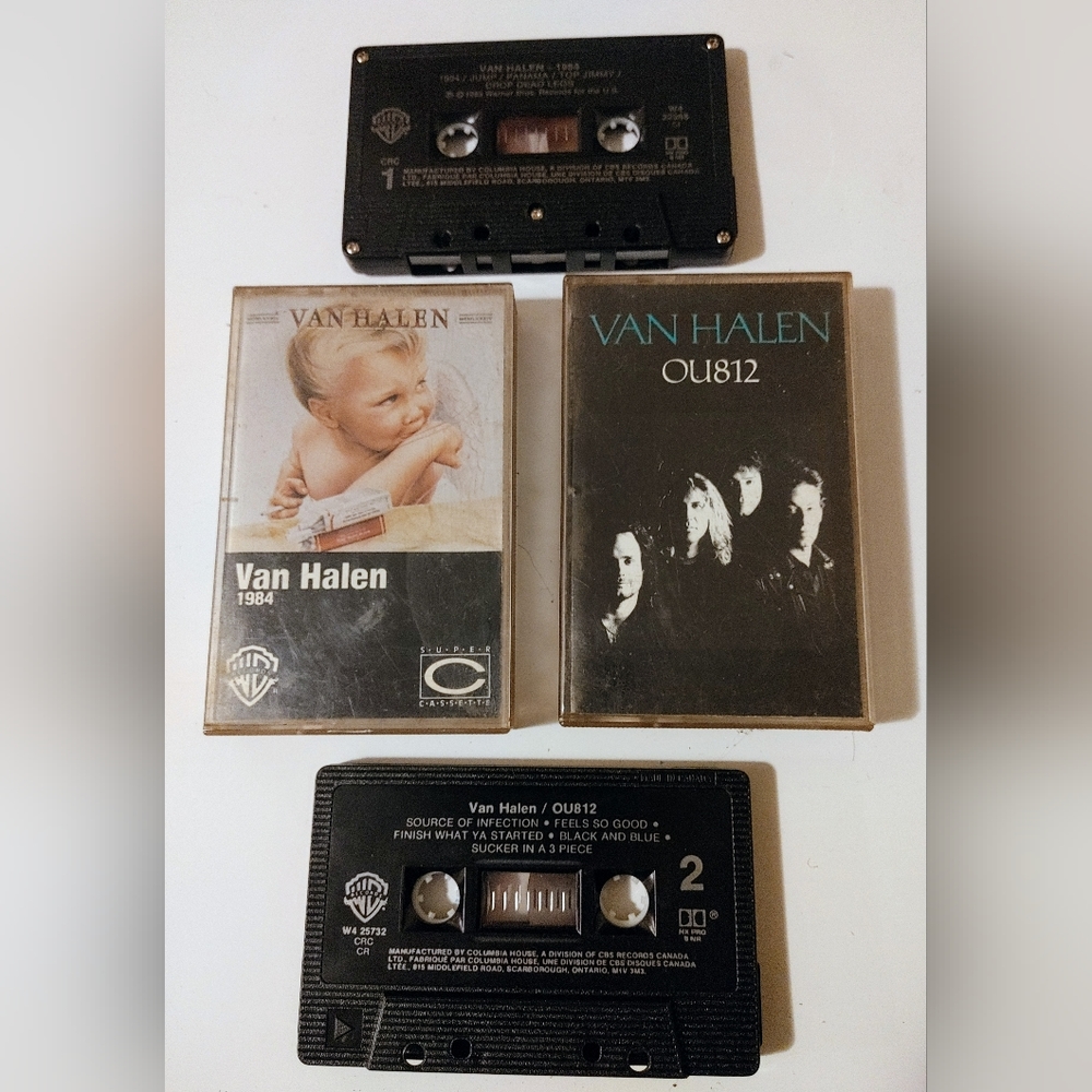 Van Halen cassette tapes 1984 and OU812 David Lee Roth & Sammy Hagar 1983 1988